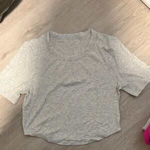 Lululemon Athletica Light Gray Crop Top - 8